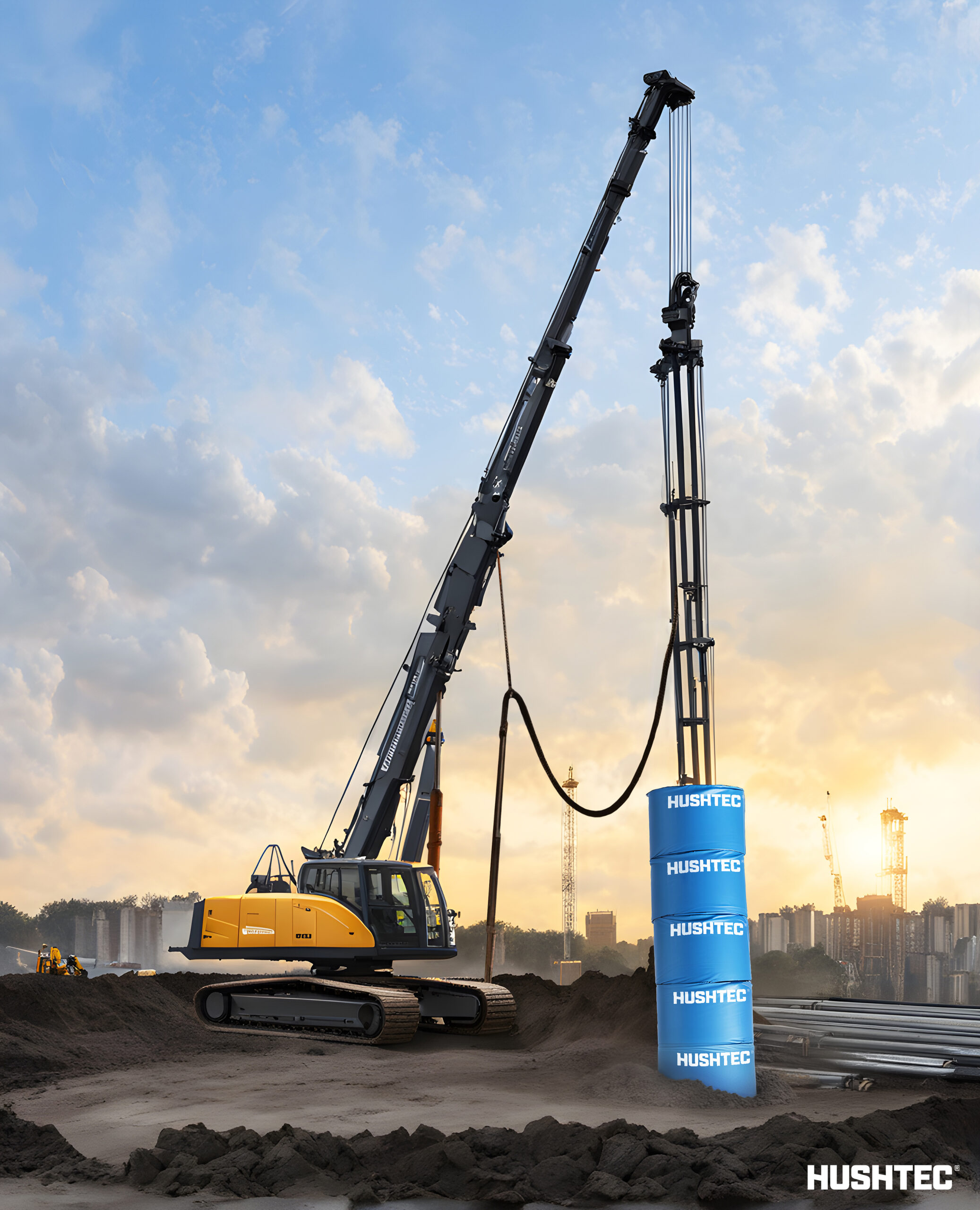 Hushtec Pile Driver Rig Attachment